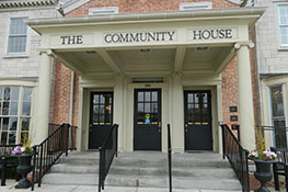 The Community House entrance. Link to Gifts That Protect Your Assets